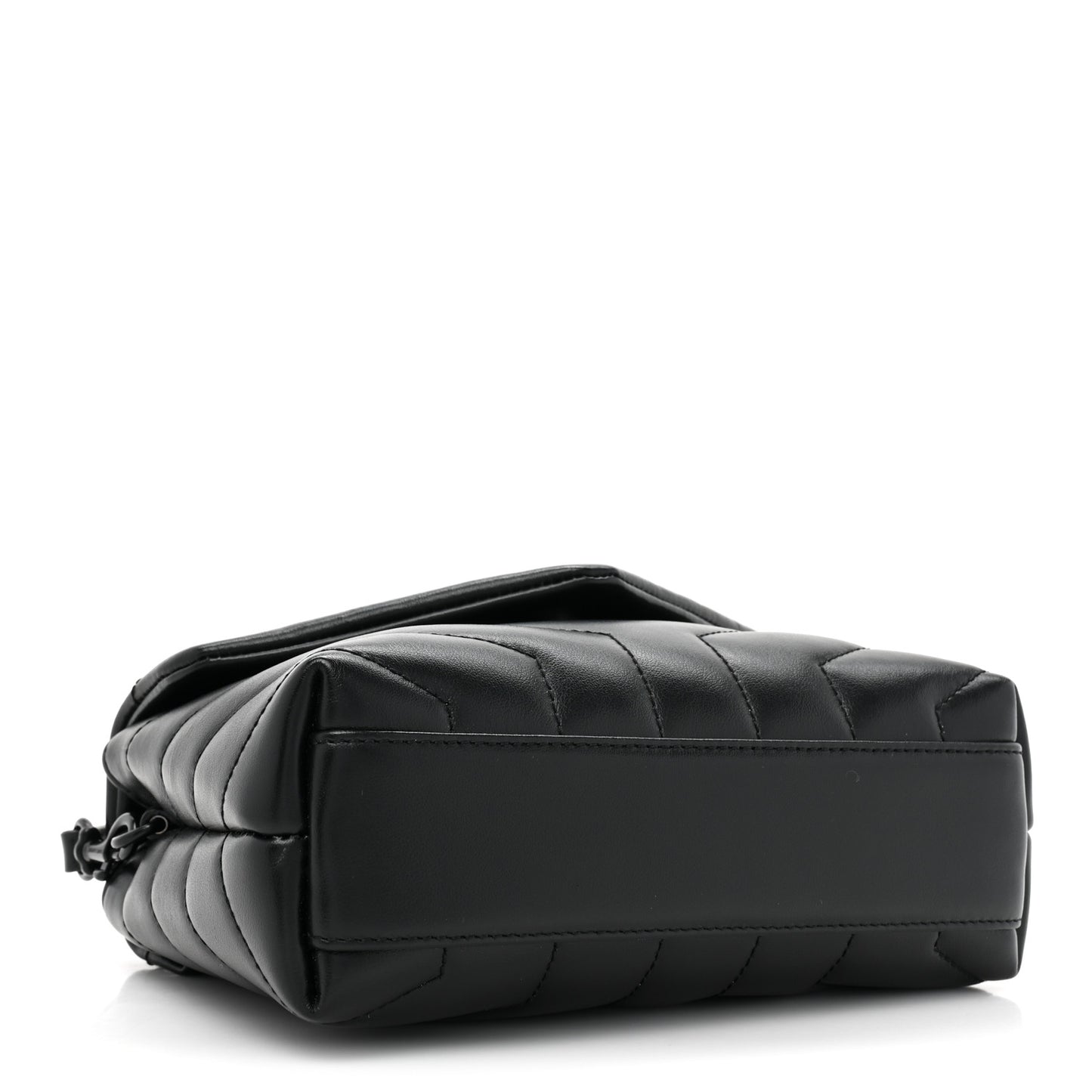 Calfskin Y Quilted Monogram Monochrome Toy Loulou Crossbody Bag Black