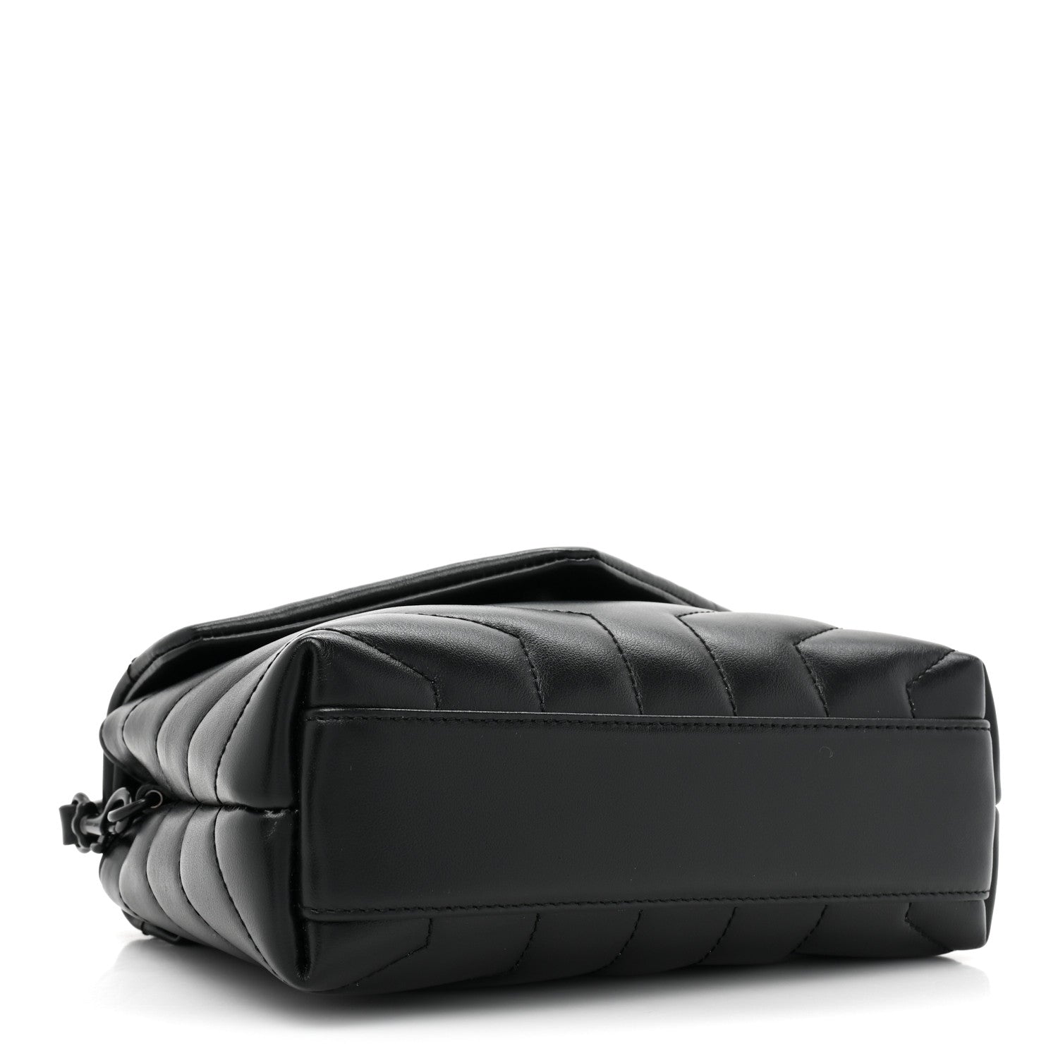 Saint Laurent Calfskin Y Quilted Monogram Monochrome Toy Loulou Crossbody Bag Black 4 of 10