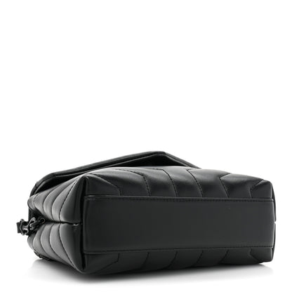 Saint Laurent Calfskin Y Quilted Monogram Monochrome Toy Loulou Crossbody Bag Black 4 of 10