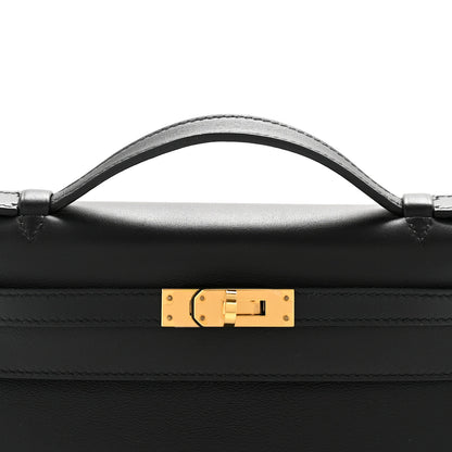 Hermes Swift Kelly Pochette Clutch Black 8 of 13
