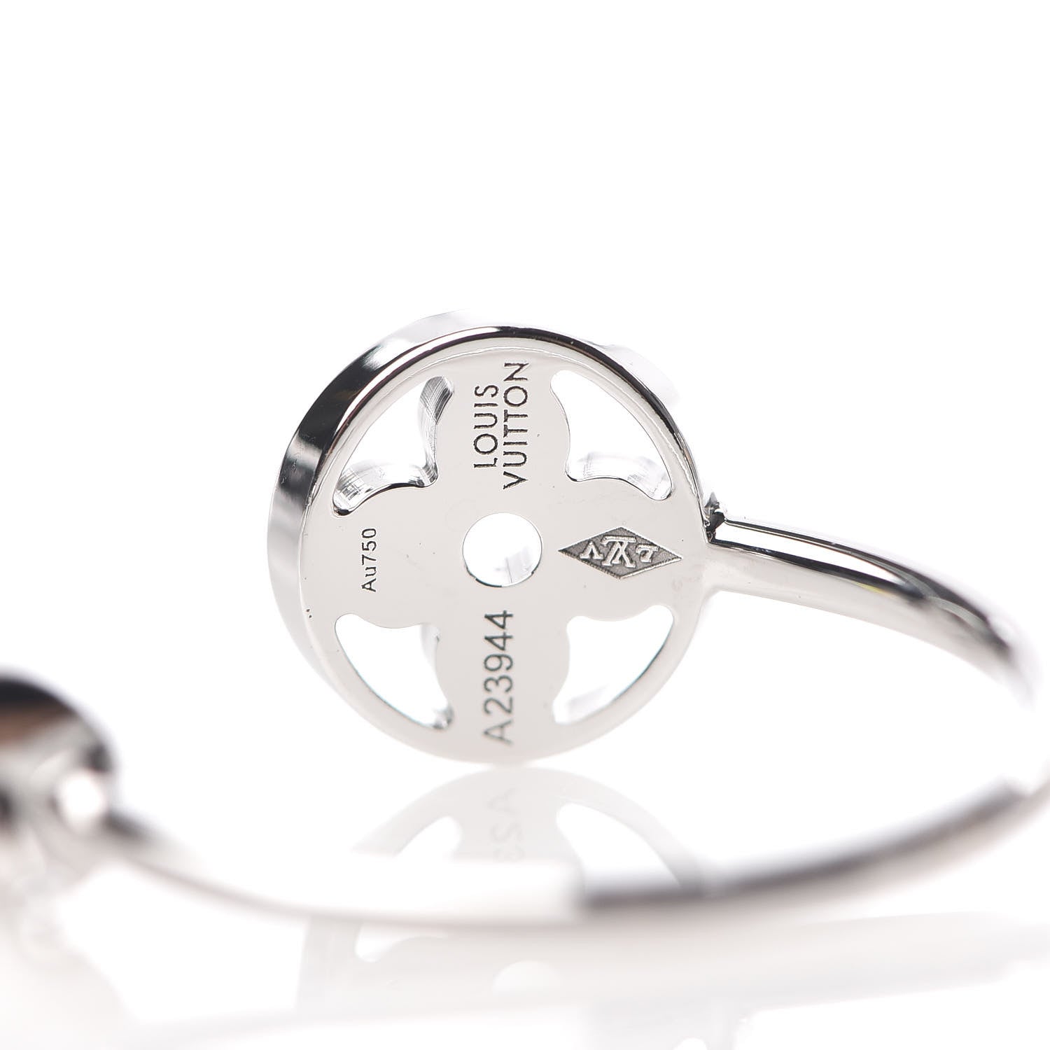 Louis Vuitton 18K White Gold Diamond Idylle Blossom Hoop Earrings 5 of 5