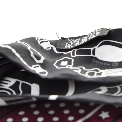 Hermes Silk Les Flacons Bandana Twilly Prune Black White 6 of 8