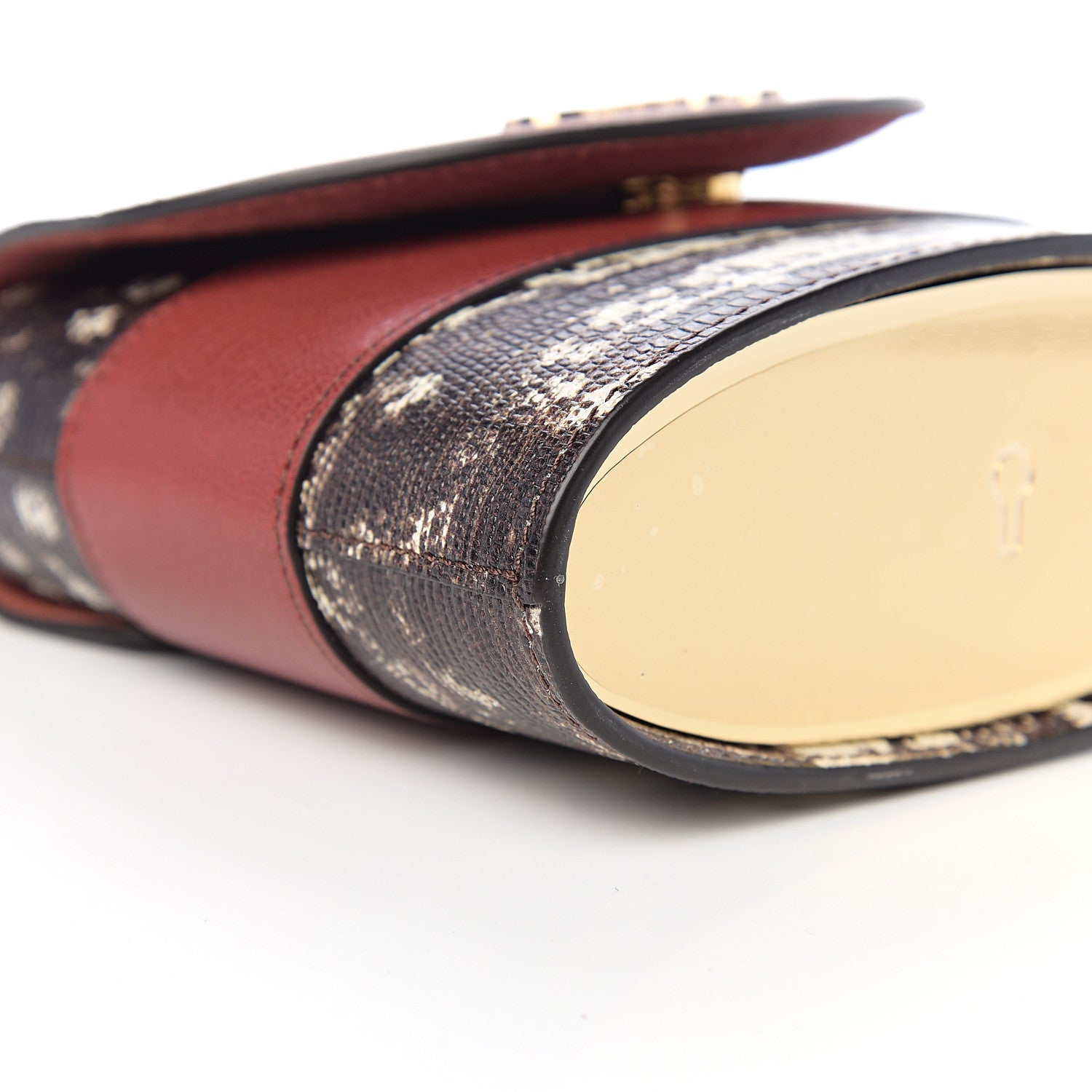 Chloe Calfskin Lizard Embossed Small Aby Lock Sepia Brown 6 of 8