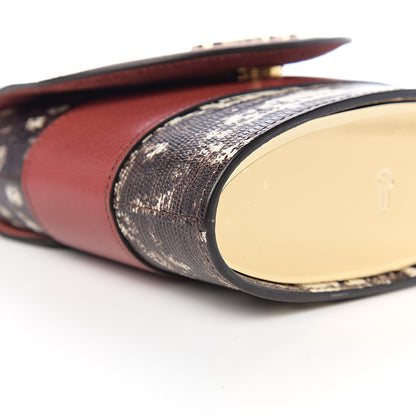 Chloe Calfskin Lizard Embossed Small Aby Lock Sepia Brown 6 of 8
