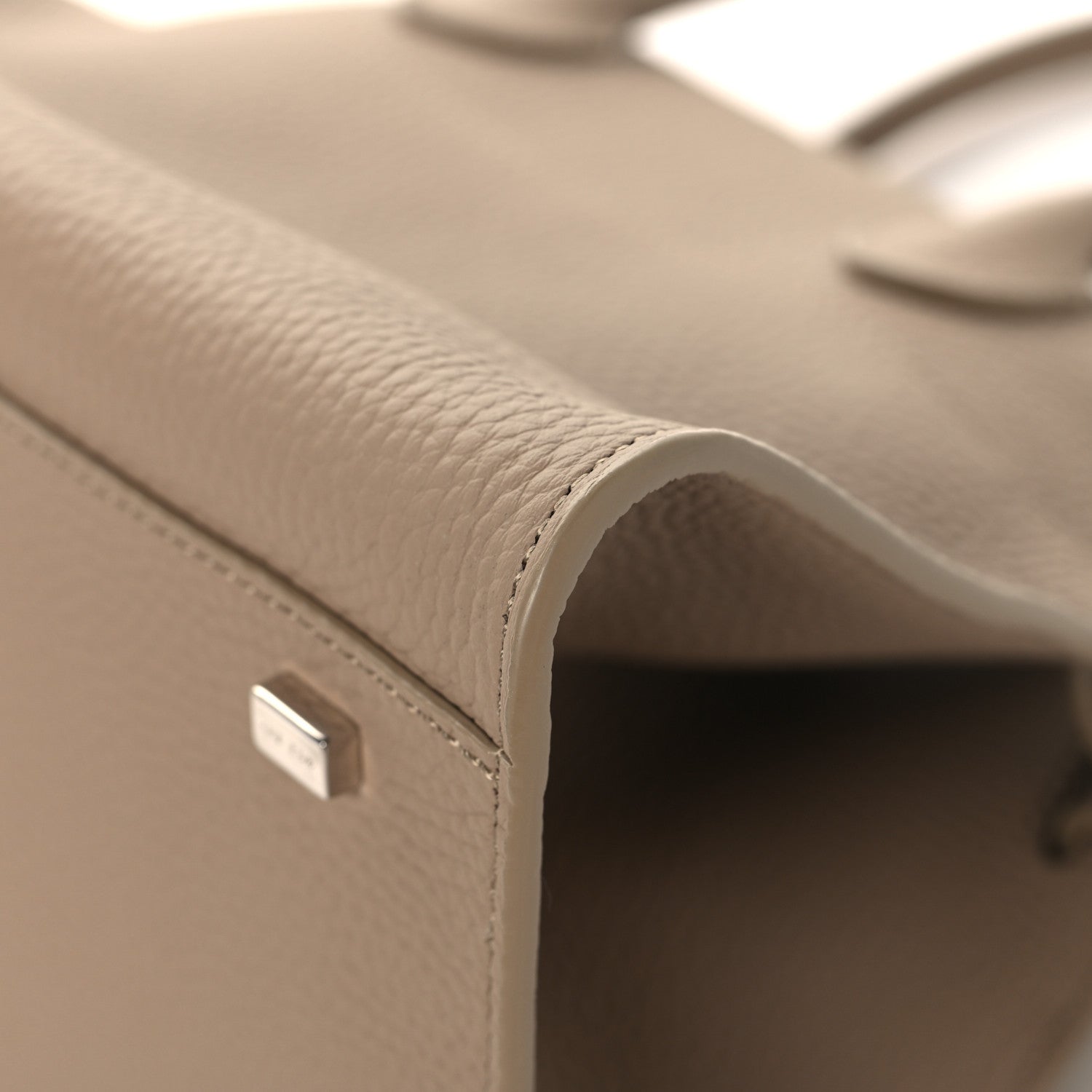 The Row Grained Calfskin Soft Margaux 10 Bag Dark Taupe 9 of 11