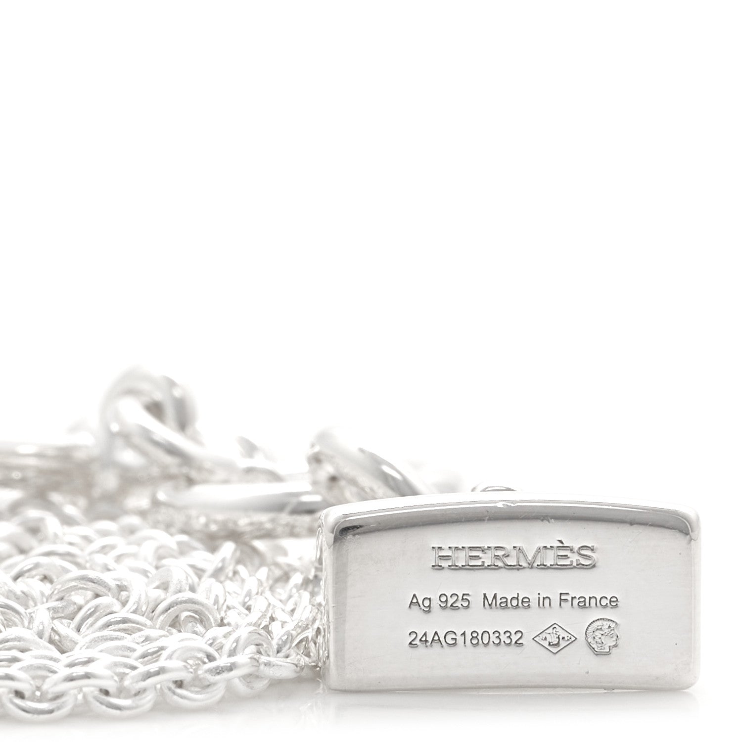 Hermes Sterling Silver Kelly Charm Pendant Necklace 4 of 5