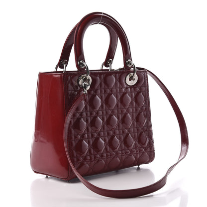 Christian Dior Patent Cannage Medium Lady Dior Red 3 of 11