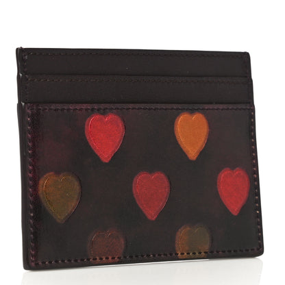 Saint Laurent T Lambskin Heart Embossed Monogram Card Case Vintage Cognac 3 of 11