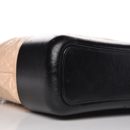 Chanel Aged Calfskin Quilted Medium Gabrielle Hobo Beige Black 9 of 15