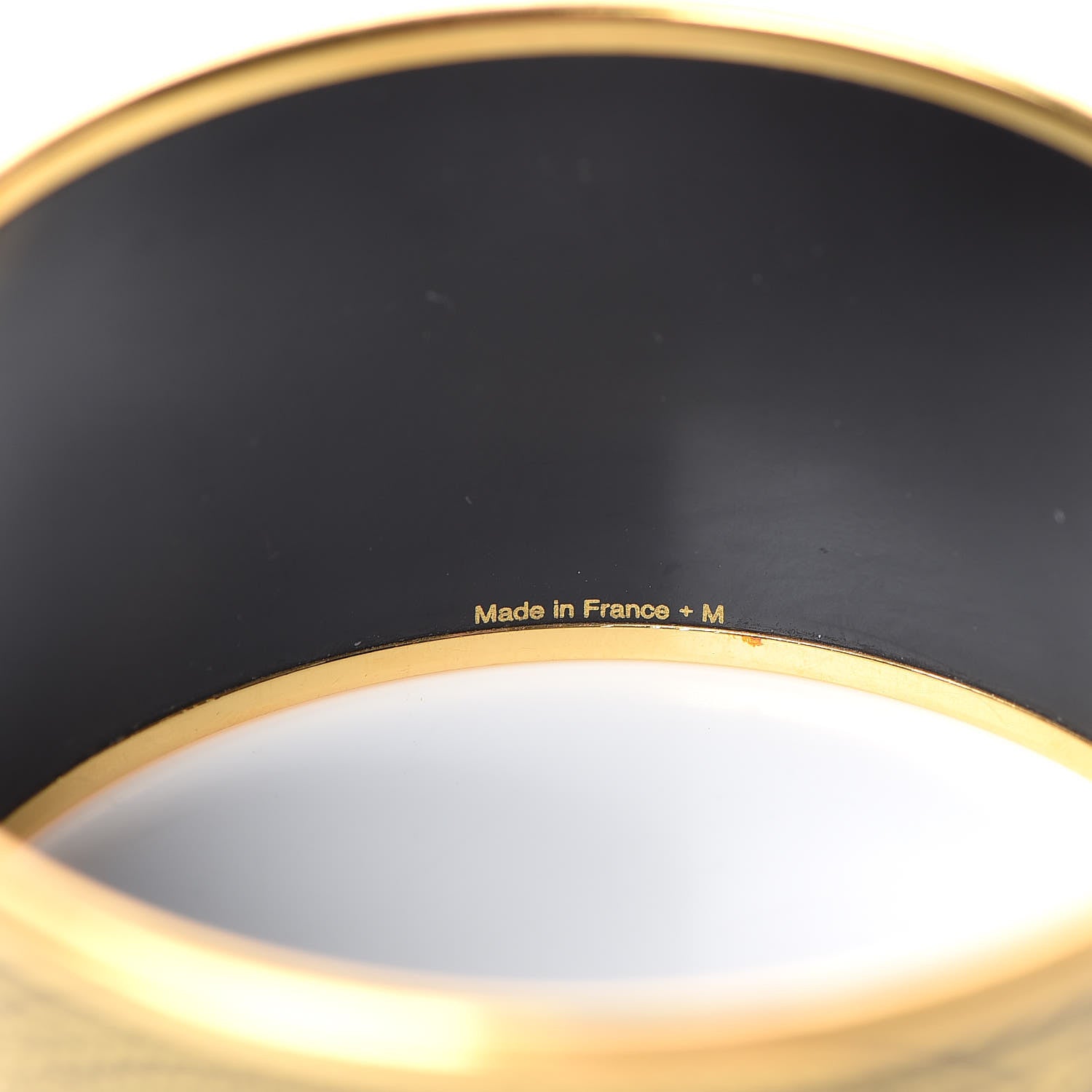Hermes Enamel Printed Grand Apparat Extra Wide Bracelet 65 Black 4 of 5