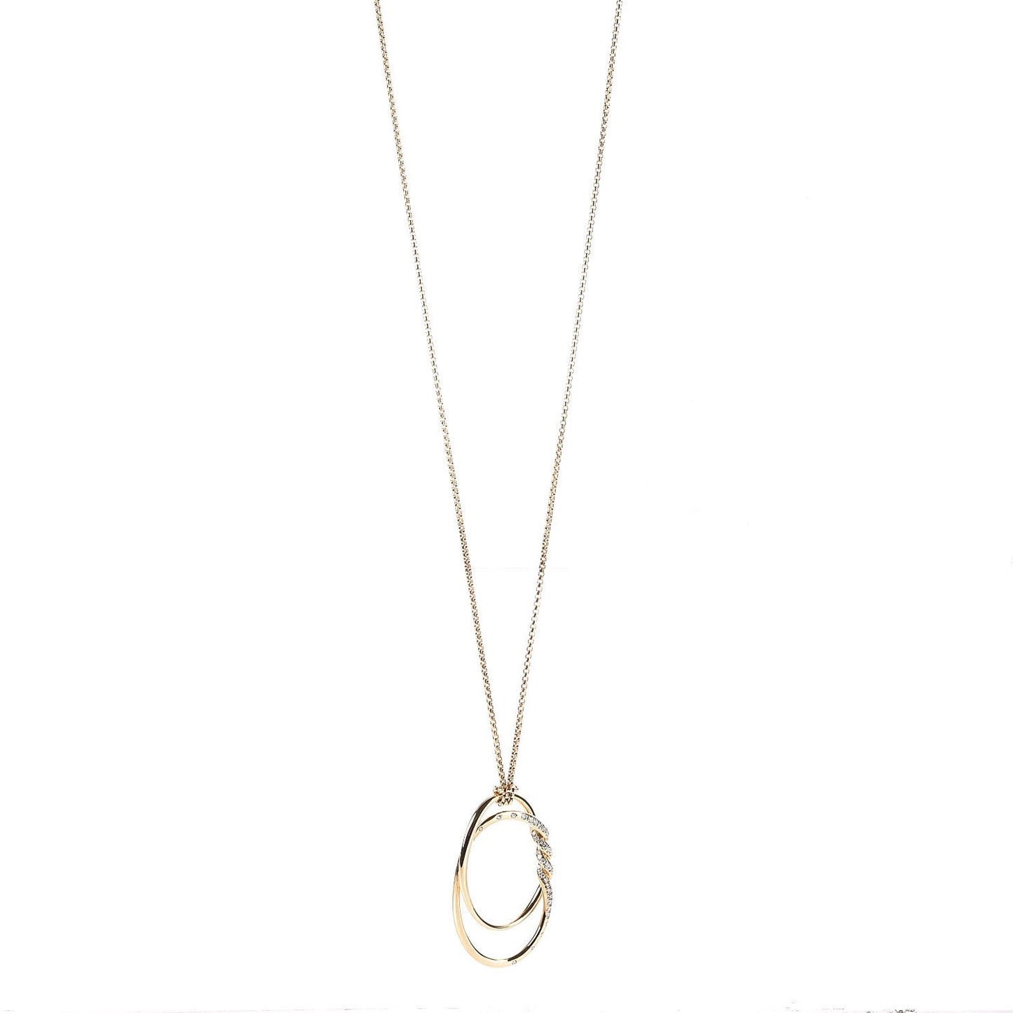 18K Yellow Gold Diamond 47mm Continuance Pendant Necklace