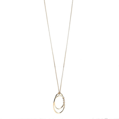 David Yurman 18K Yellow Gold Diamond 47mm Continuance Pendant Necklace 1 of 7