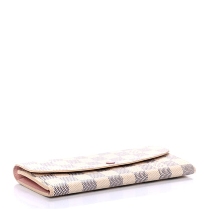 Louis Vuitton Damier Azur Emilie Wallet Rose Ballerine 4 of 6