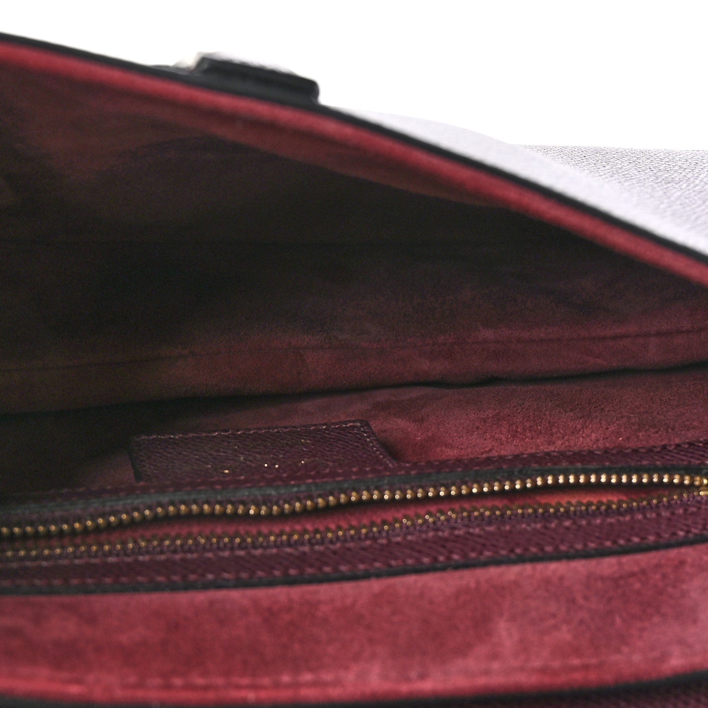 Grained Calfskin Saddle Bag Burgundy