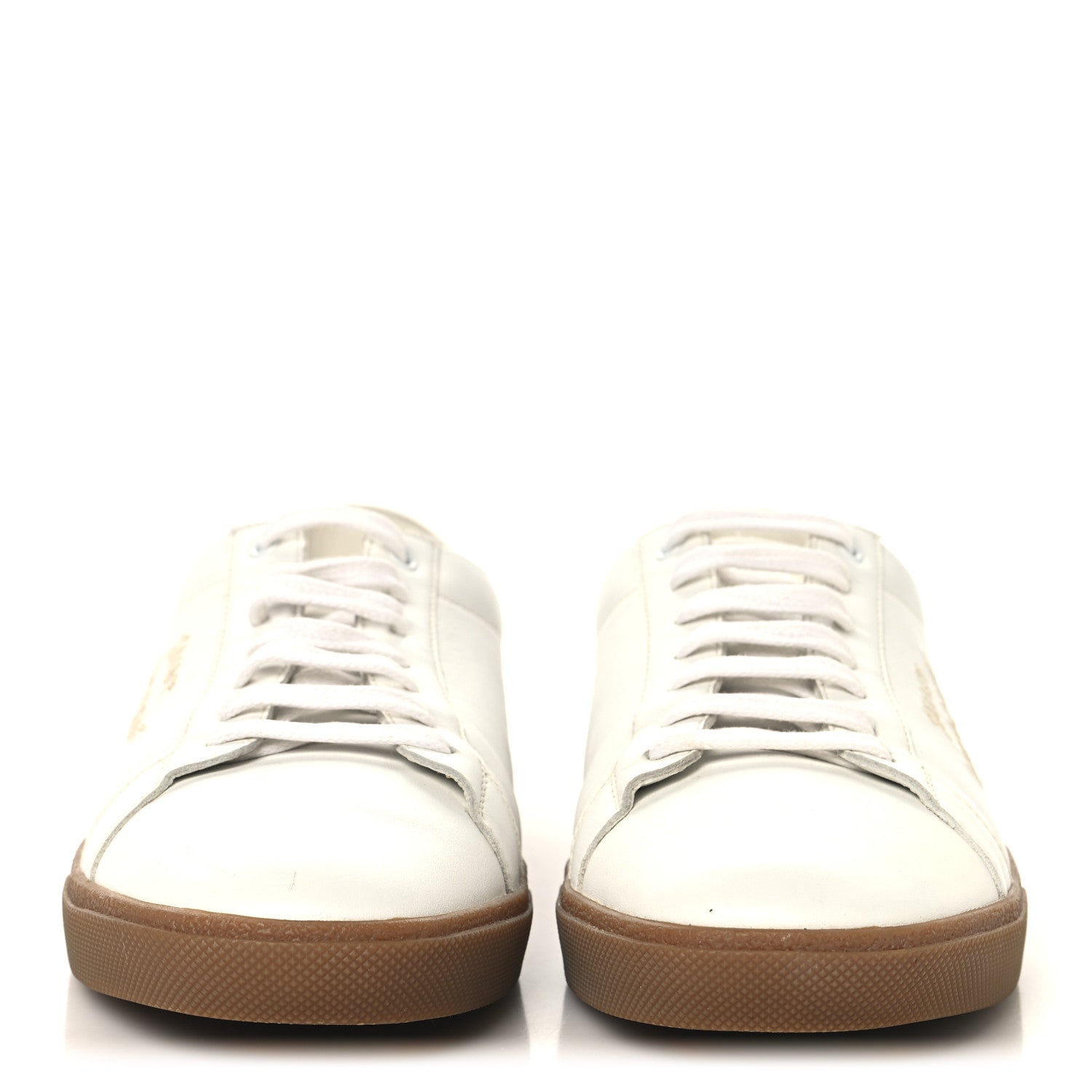 Saint Laurent Calfskin Embroidered Mens Court Classic Sneakers 42.5 White 3 of 9