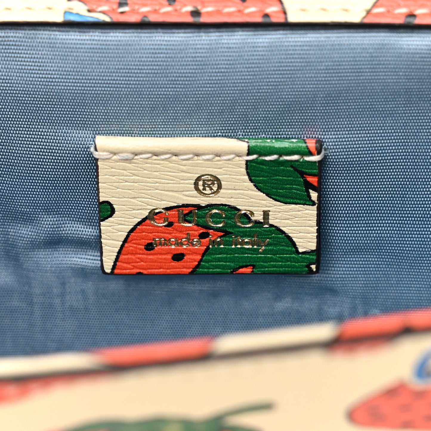 Calfskin Strawberry Print Mini Zumi Shoulder Bag Ivory Red