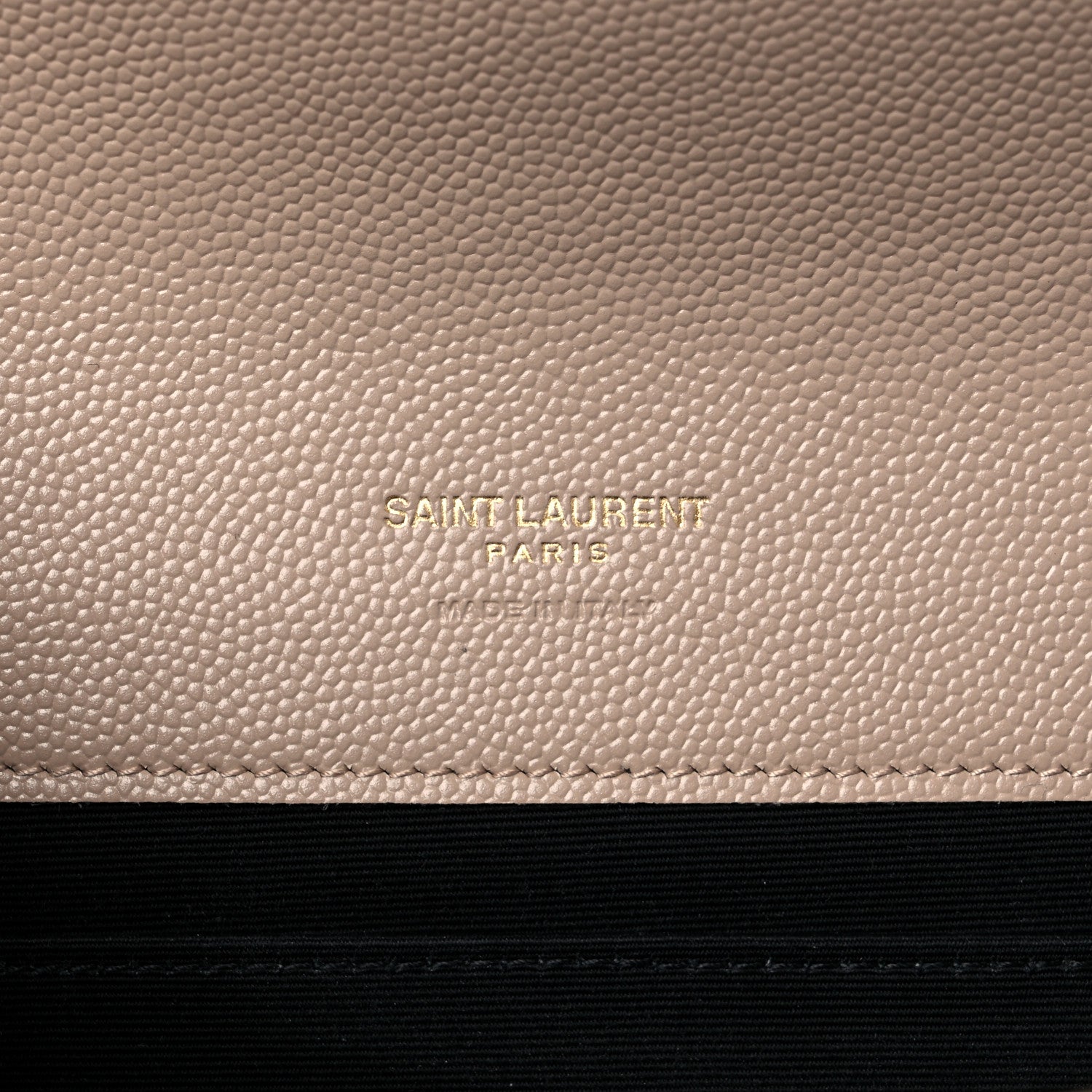 Saint Laurent Grain De Poudre Matelasse Chevron Monogram Envelope Clutch Dark Beige 6 of 9