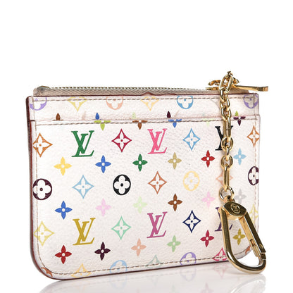 Louis Vuitton Monogram Multicolor Key Pouch White Litchi 3 of 12