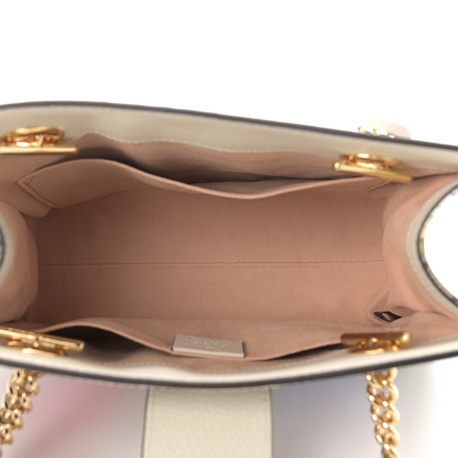 Gucci GG Supreme Monogram Flora Textured Calfskin Small Padlock Tote Beige Ebony Multicolor Mystic White 5 of 12