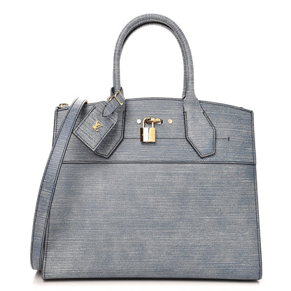 Louis Vuitton Epi City Steamer MM Blue Jean 1 of 7