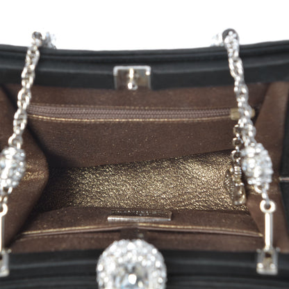Judith Leiber Crystal Satin Clutch Black 5 of 9