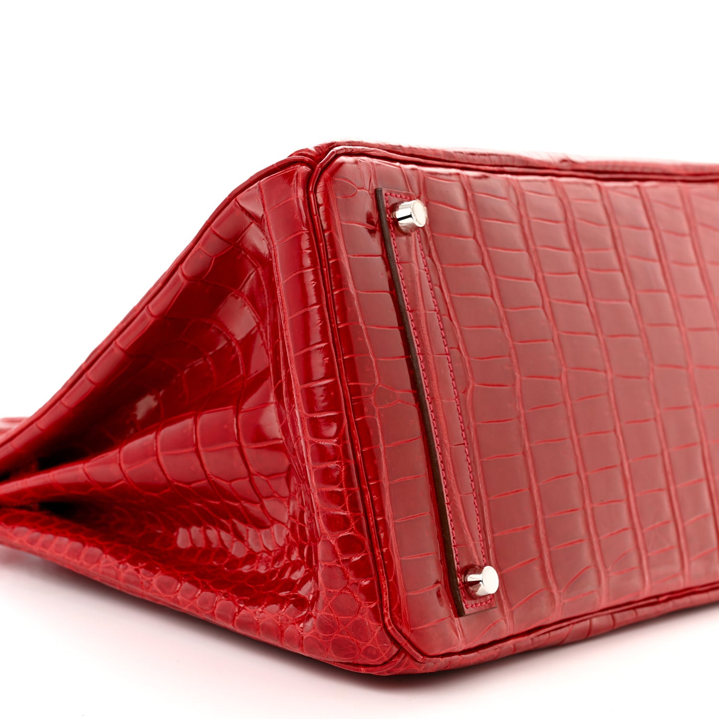Shiny Porosus Crocodile Birkin 35 Rouge Vif