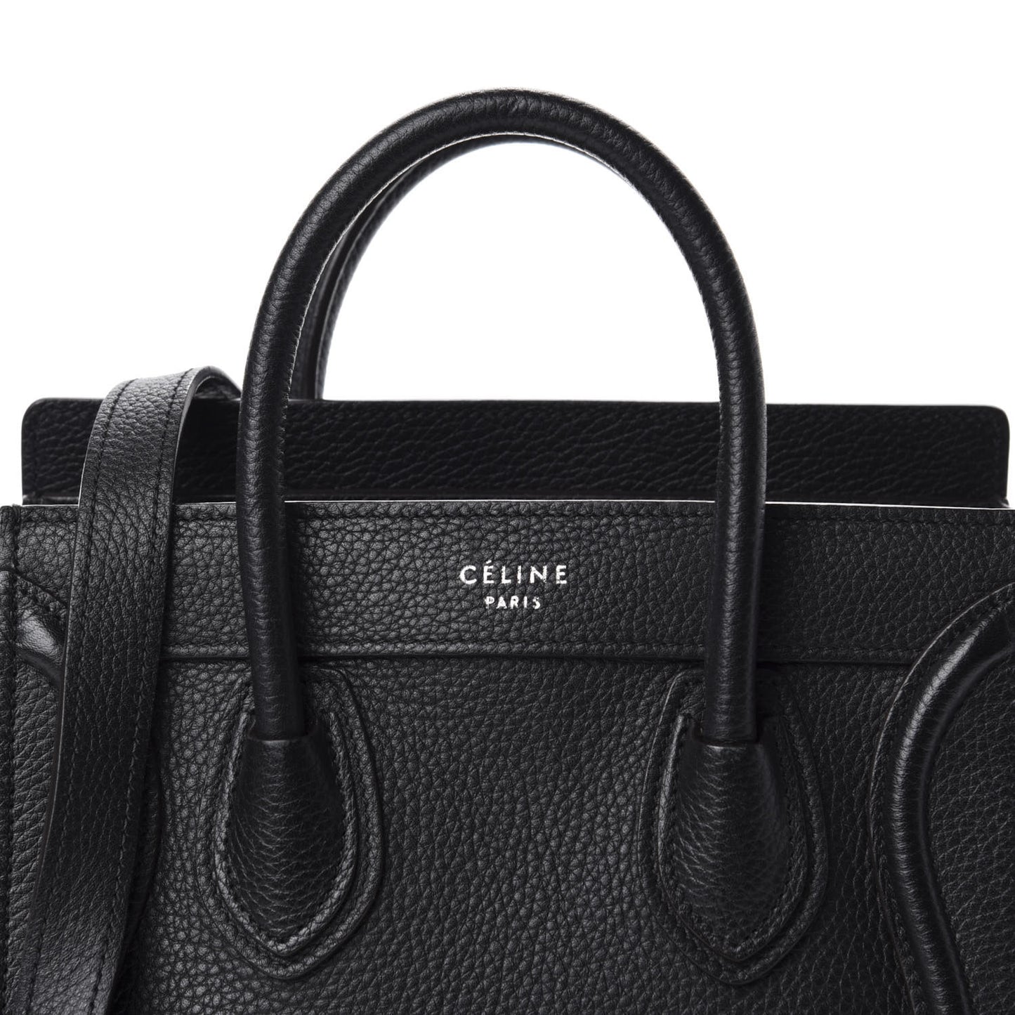 Drummed Calfskin Nano Luggage Black