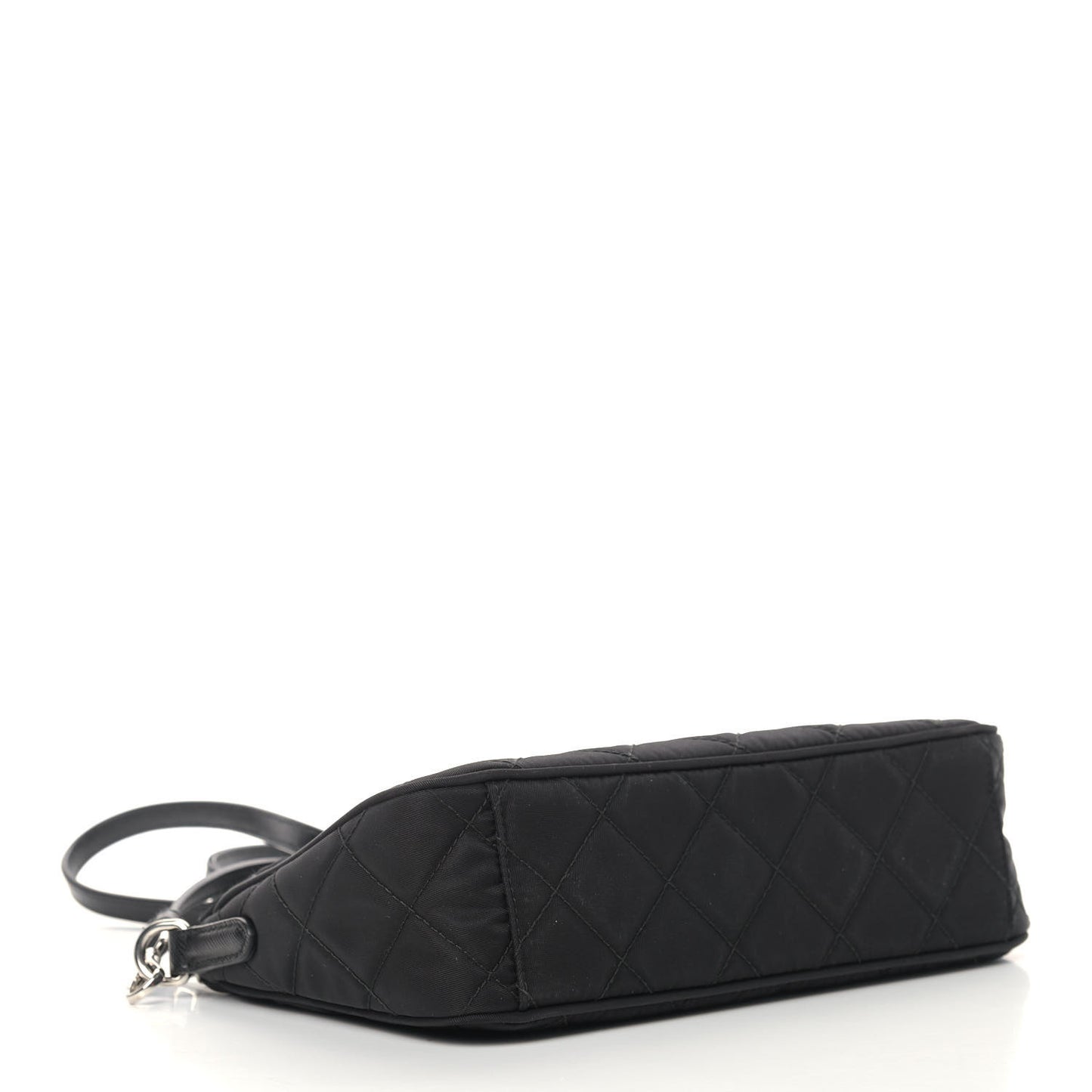 Nylon Tessuto Impuntu Quilted Crossbody Bag Black
