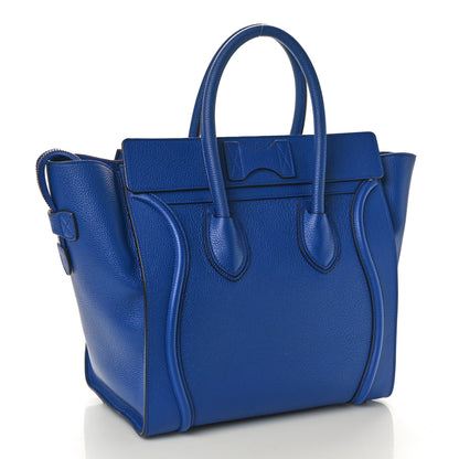 Celine Drummed Calfskin Mini Luggage Indigo 3 of 9