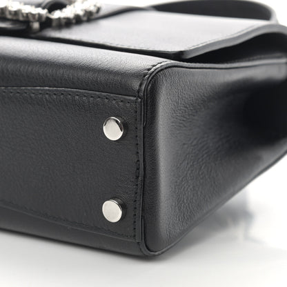 Jimmy Choo Calfskin Crystal Small Cheri Top Handle Bag Black 10 of 12