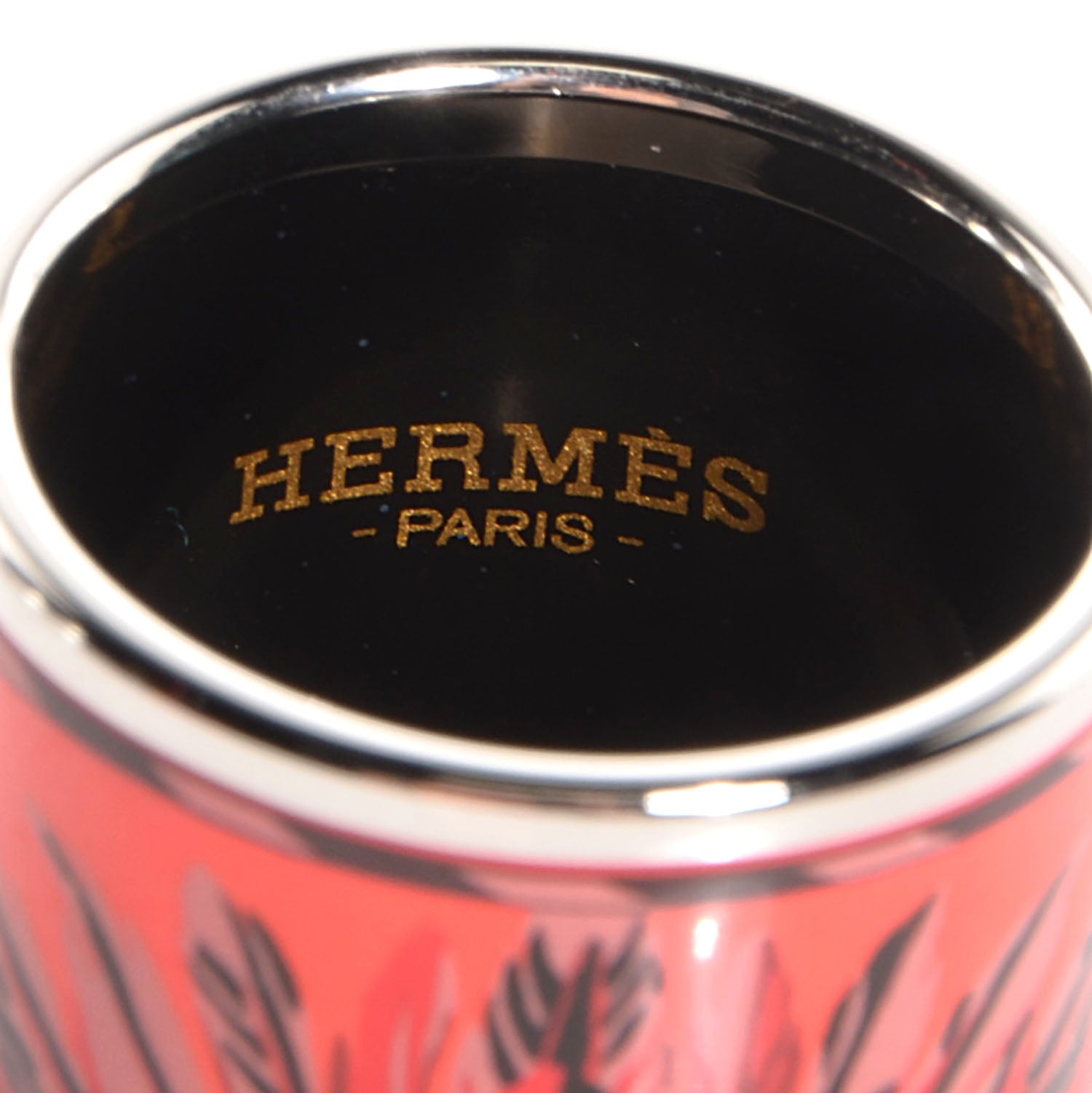 Hermes Enamel Palladium Plated Brazil Scarf Ring 3 of 6