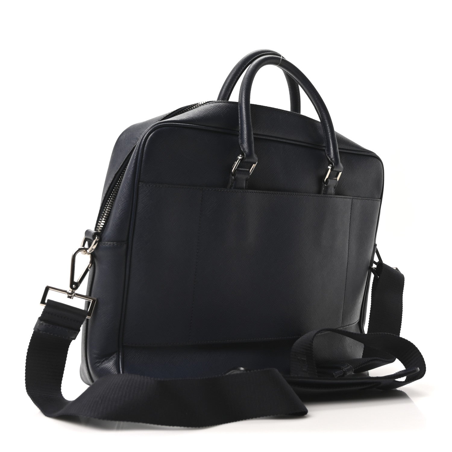 Prada Saffiano Travel Briefcase Bluette 3 of 10