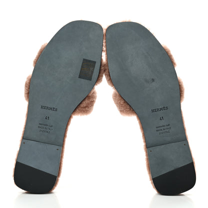 Hermes Woolskin Oran Sandals 41 Rose Aube 5 of 8