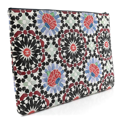 Chanel Glazed Lambskin Quilted Large Paris Dubai Cosmetic Case Multicolor 3 of 12