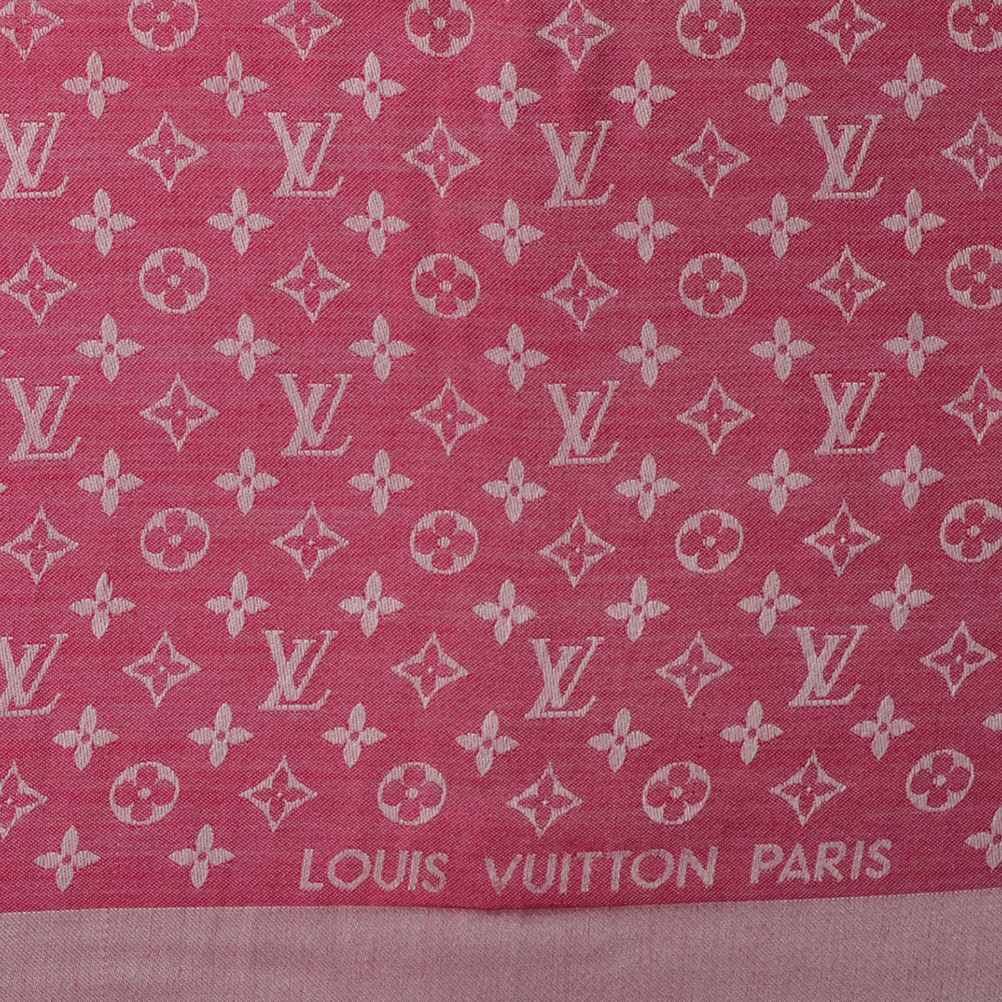 Wool Silk Monogram Denim Shawl Pivoine