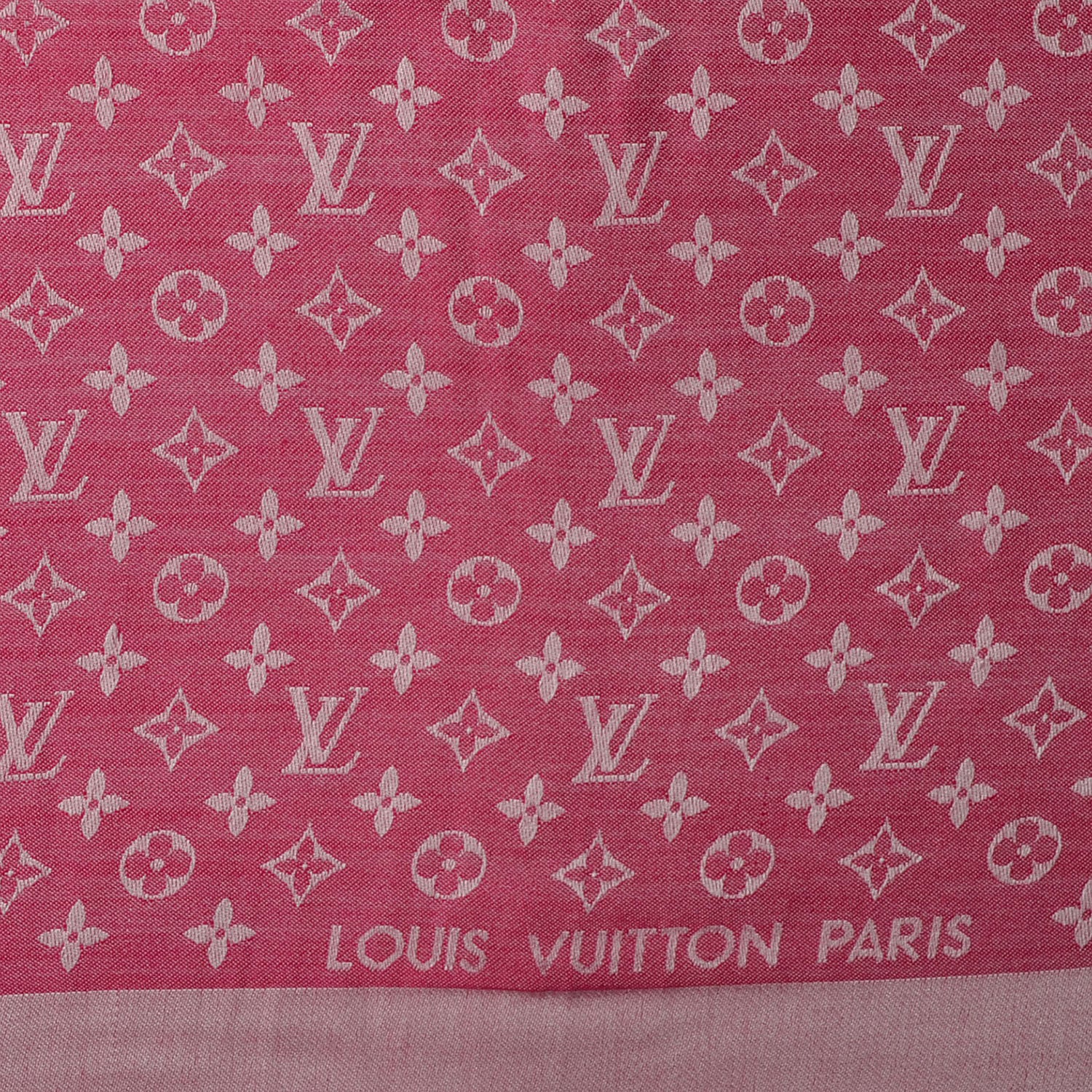 Louis Vuitton Wool Silk Monogram Denim Shawl Pivoine 4 of 5