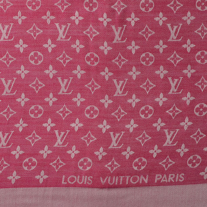 Louis Vuitton Wool Silk Monogram Denim Shawl Pivoine 4 of 5