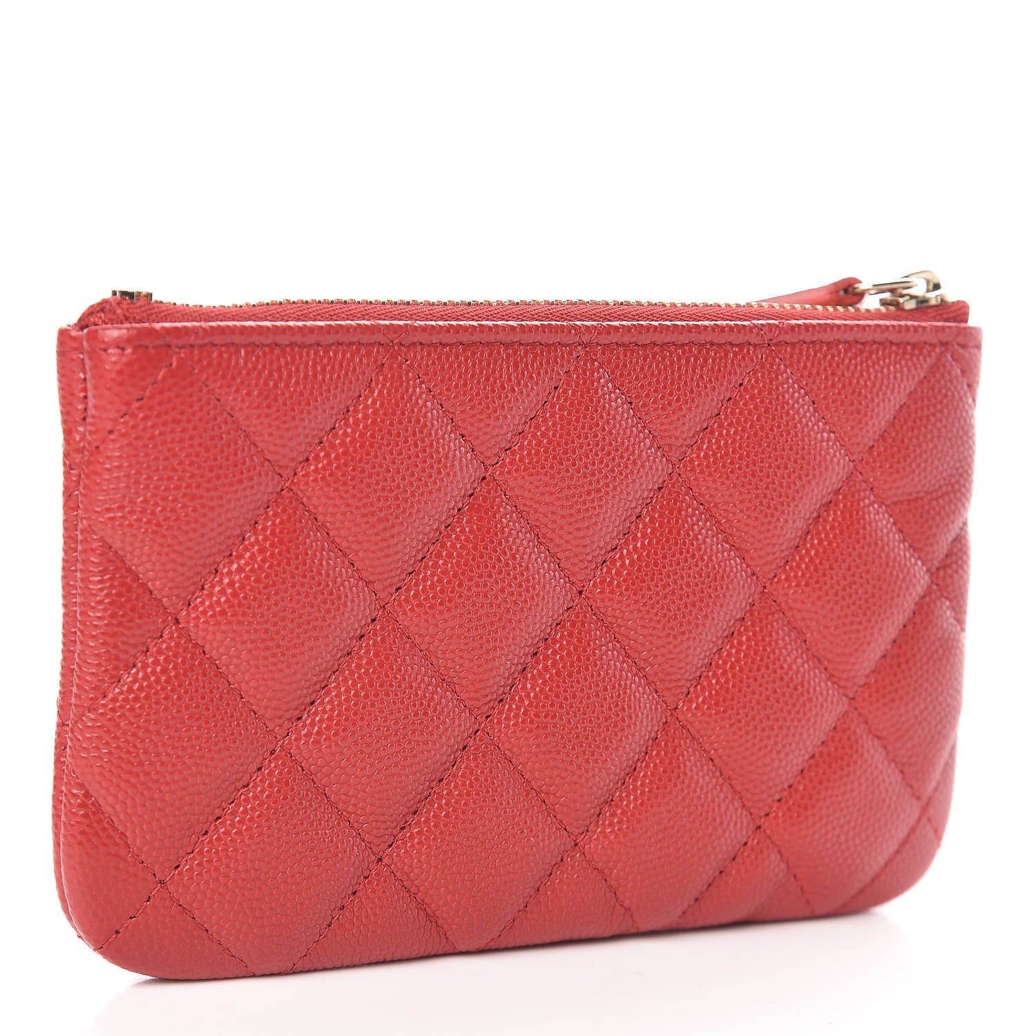 Chanel Caviar Quilted Small Cosmetic Case Red 3 of 8