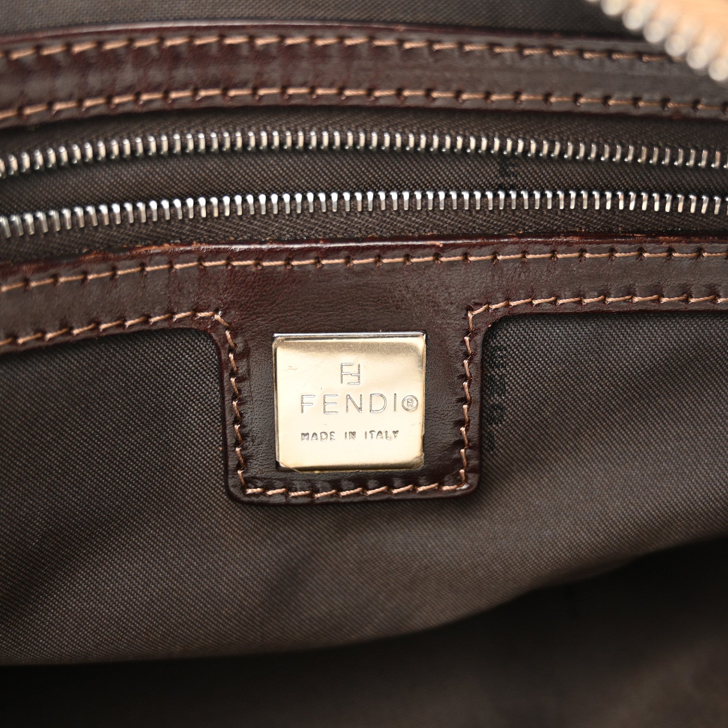 Fendi Corduroy Baguette Shoulder Bag Beige 6 of 10