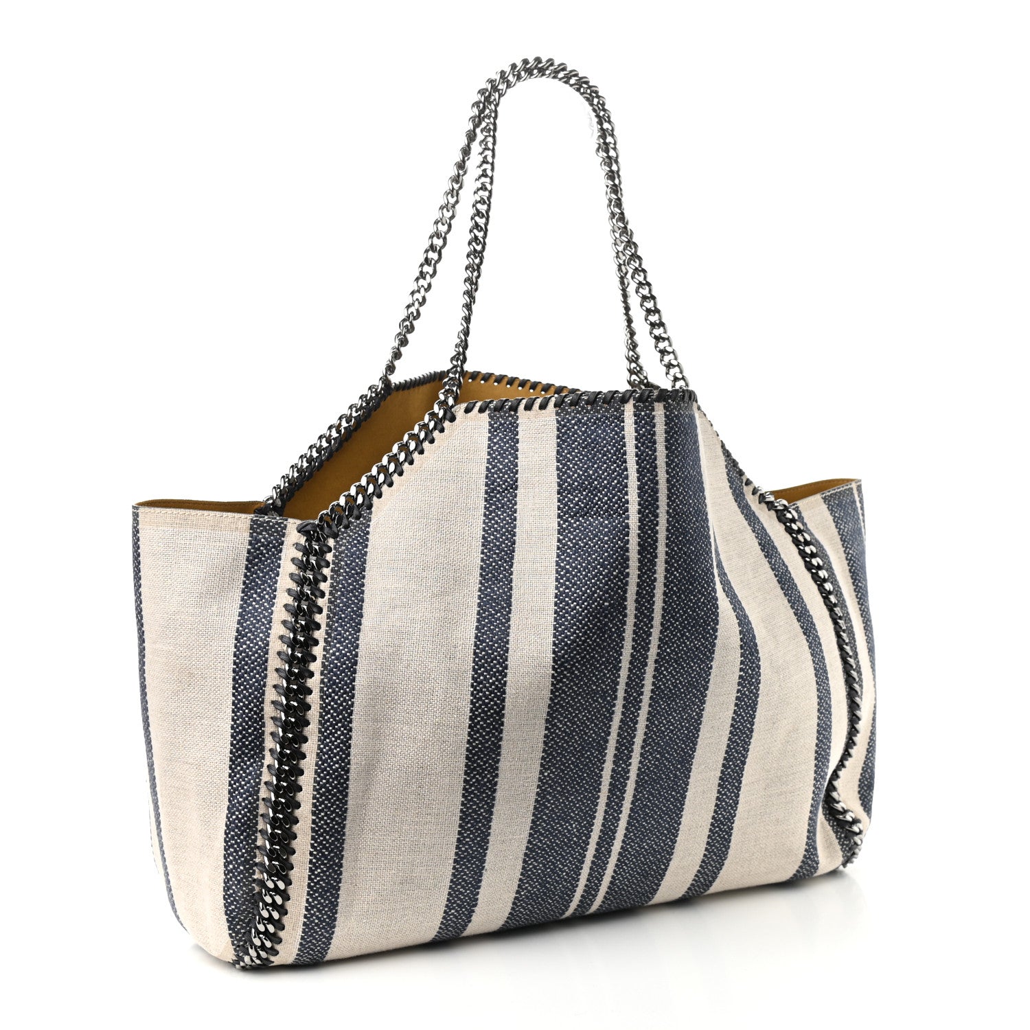 Stella McCartney Canvas Striped Falabella Reversible Tote Navy 4 of 15