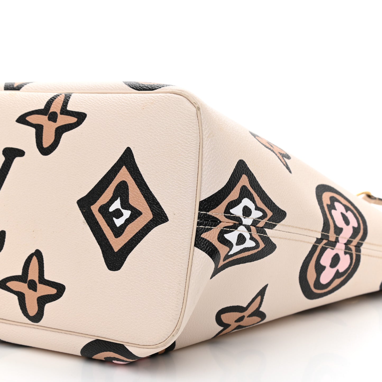 Monogram Giant Wild At Heart Neverfull MM Creme