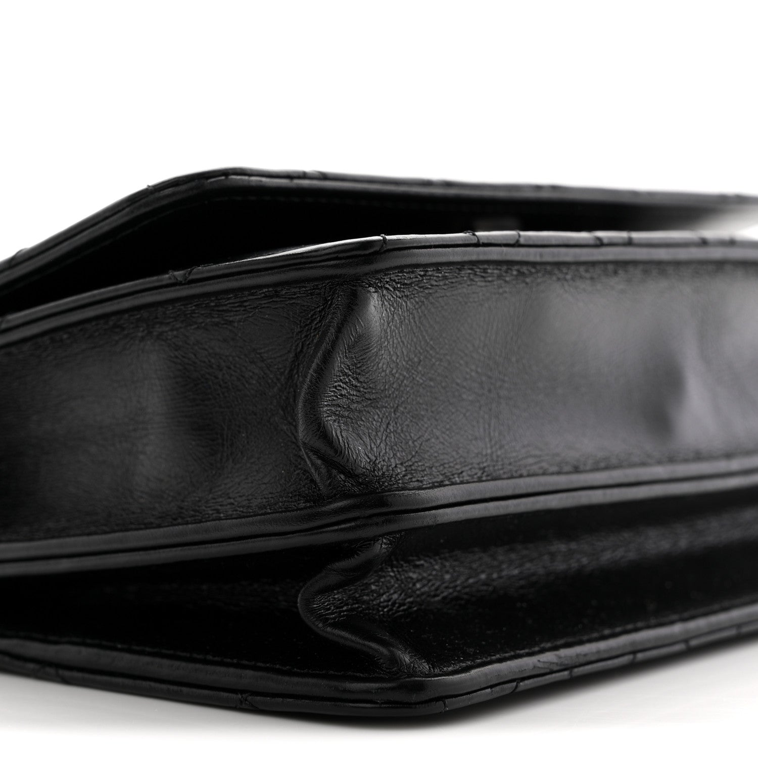 Chanel Shiny Crumpled Calfskin Crystal Quilted Precious Handle Clutch With Chain Black 9 of 10