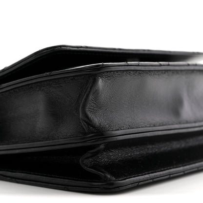 Chanel Shiny Crumpled Calfskin Crystal Quilted Precious Handle Clutch With Chain Black 9 of 10