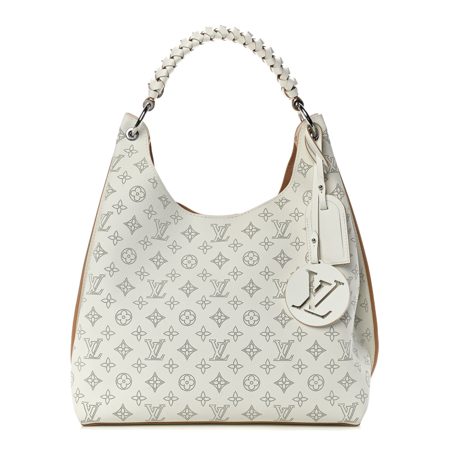 Louis Vuitton Mahina Carmel Hobo Snow 1 of 13