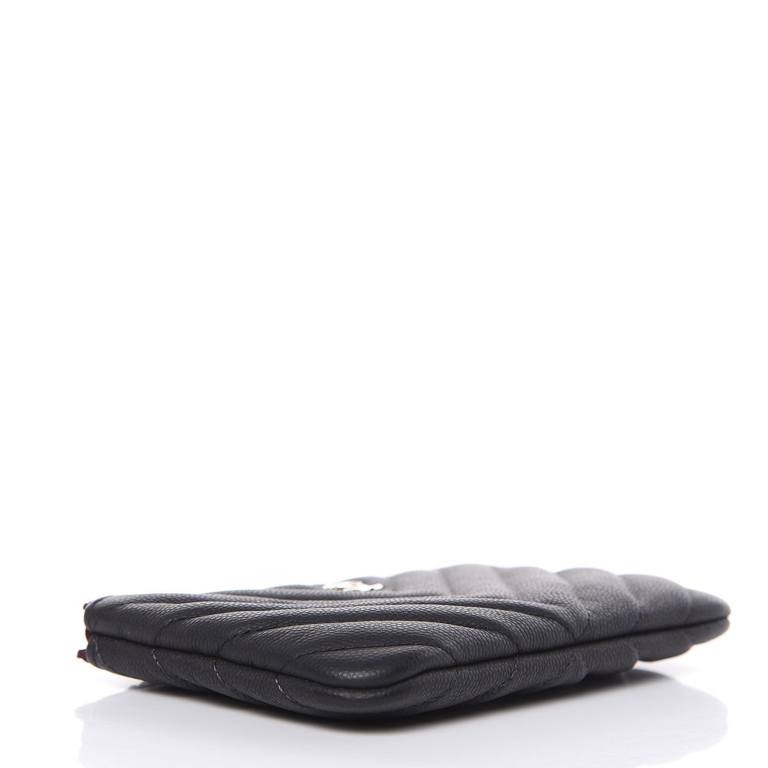 Chanel Caviar Chevron Quilted Small Cosmetic Case Black 4 of 8