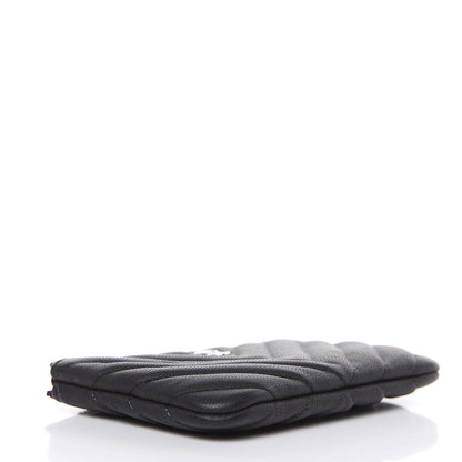 Chanel Caviar Chevron Quilted Small Cosmetic Case Black 4 of 8