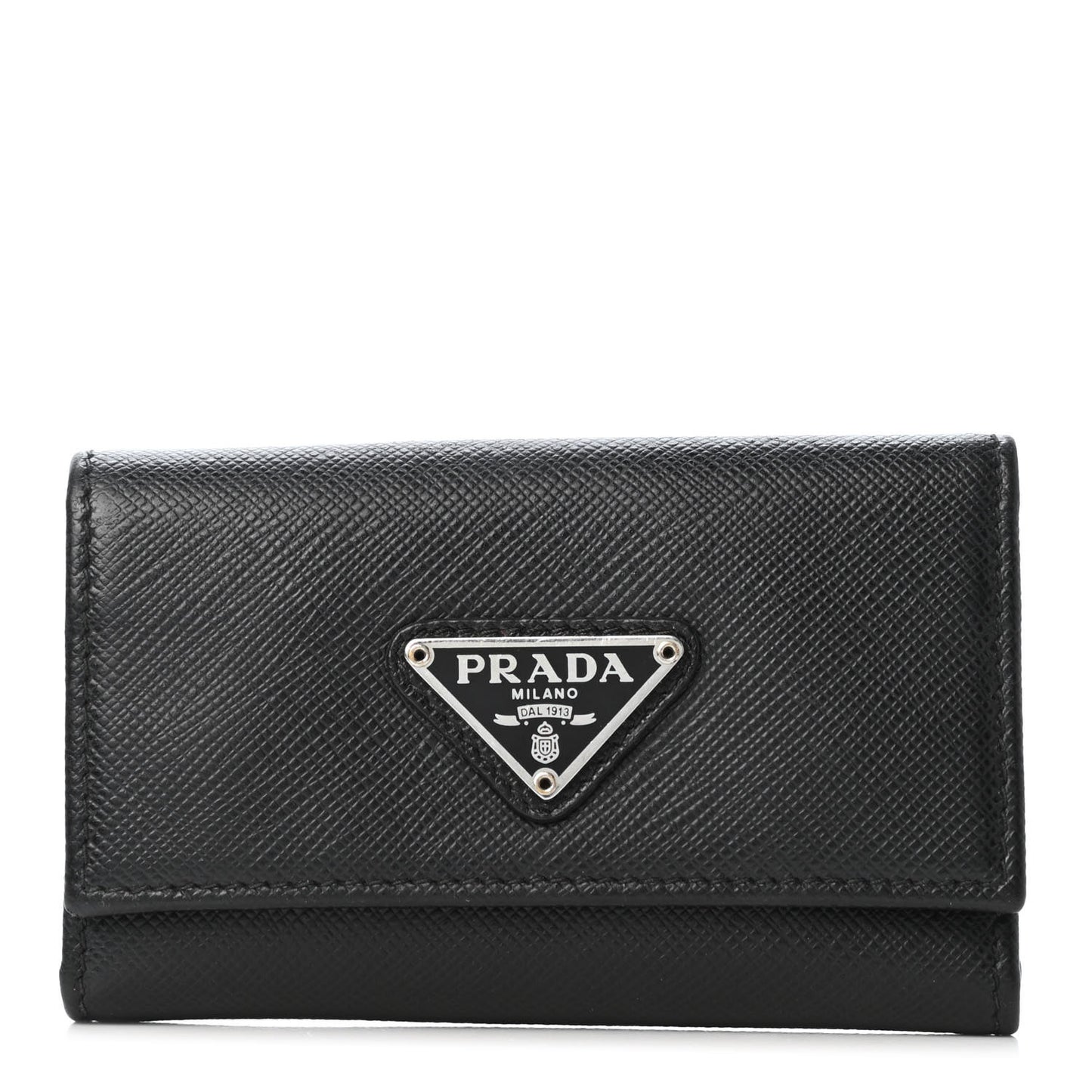 Saffiano Metal 6 Key Holder Black