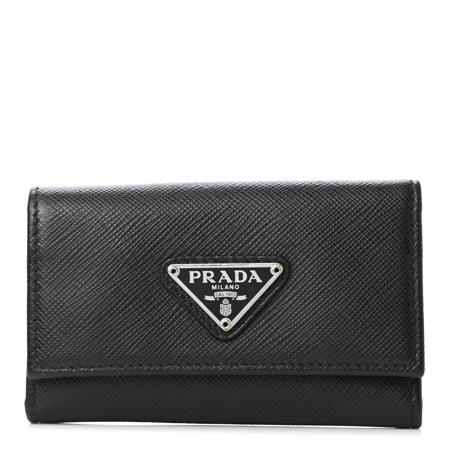 Prada Saffiano Metal 6 Key Holder Black 1 of 4