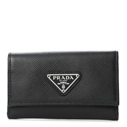 Prada Saffiano Metal 6 Key Holder Black 1 of 4