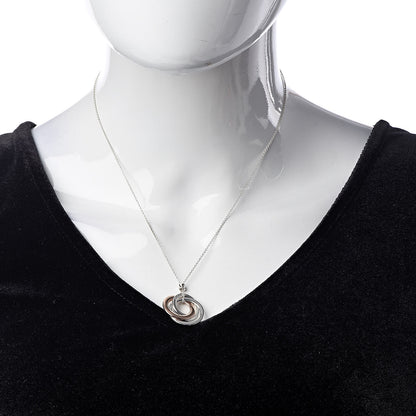 Tiffany Sterling Silver Rubedo 1837 Circles Pendant Necklace 2 of 4